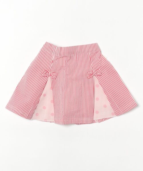 KP(ケーピー)の「サッカーストライプ 天竺パンツのスカパン(100~150)(スカート・キッズ・ブルー/レッド・110cm/120cm/130cm/140cm)」の1枚目の写真
