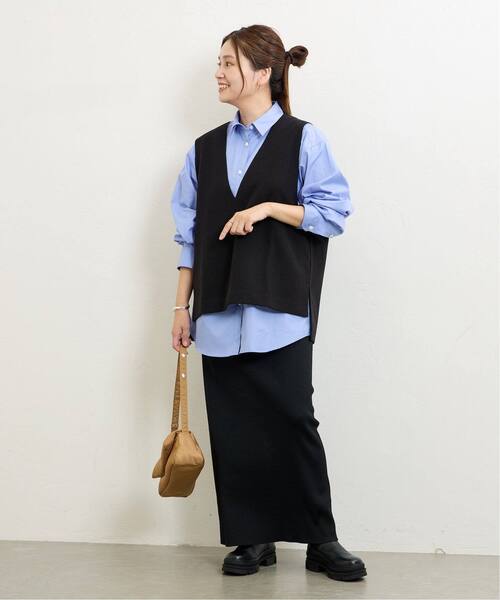 JOURNAL STANDARD（ジャーナルスタンダード）の「《追加》ウールライクVネックベスト（ベスト・レディース・ブラック/ブラウン・FREE）」の6枚目の写真