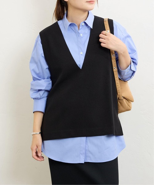 JOURNAL STANDARD（ジャーナルスタンダード）の「《追加》ウールライクVネックベスト（ベスト・レディース・ブラック/ブラウン・FREE）」の9枚目の写真