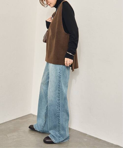 JOURNAL STANDARD（ジャーナルスタンダード）の「《追加》ウールライクVネックベスト（ベスト・レディース・ブラック/ブラウン・FREE）」の11枚目の写真