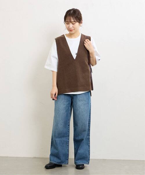 JOURNAL STANDARD（ジャーナルスタンダード）の「《追加》ウールライクVネックベスト（ベスト・レディース・ブラック/ブラウン・FREE）」の16枚目の写真