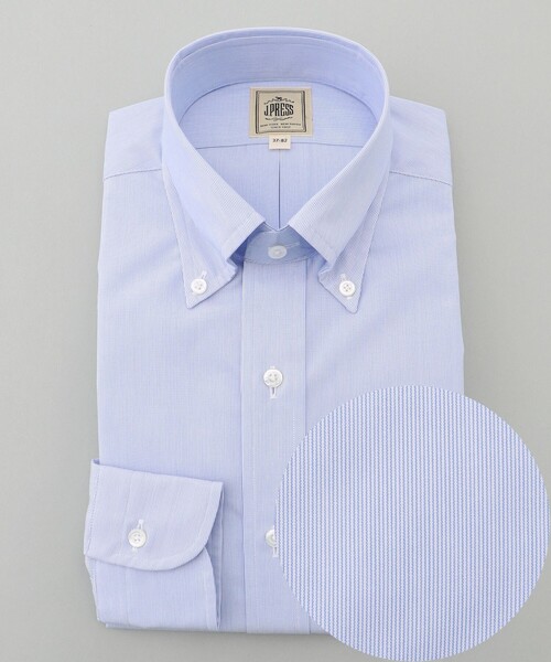 J.PRESS(ジェイプレス)の「【Single Needle Tailoring / 形態安定】マイクロストライプ シャツ / B.D.(シャツ/ブラウス・メンズ・ネイビー系1・首回り42cm-裄丈86cm/首回り41cm-裄丈85cm/首回り40cm-裄丈85cm/首回り39cm-裄丈84cm/首回り38cm-裄丈84cm/首回り37cm-裄丈82cm/首回り43cm-裄丈86cm)」の1枚目の写真