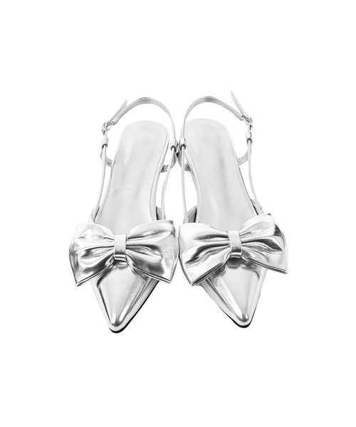 Narcissus（ナルシス）の「リボンパンプス　ストラップ付ミュール（パンプス・レディース・シルバー/ブラック・FREE/24.0/25.0/23.0）」の11枚目の写真