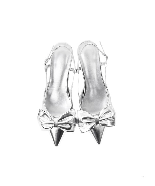 Narcissus（ナルシス）の「リボンパンプス　ストラップ付ミュール（パンプス・レディース・シルバー/ブラック・FREE/24.0/25.0/23.0）」の12枚目の写真