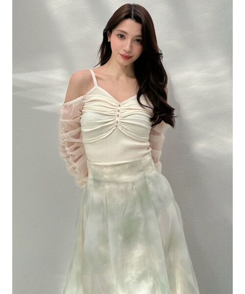 RESEXXY（リゼクシー）の「ポイントシアーニットトップス（ニット/セーター・レディース・ブルー/ブラック/アイボリー・FREE）」の10枚目の写真