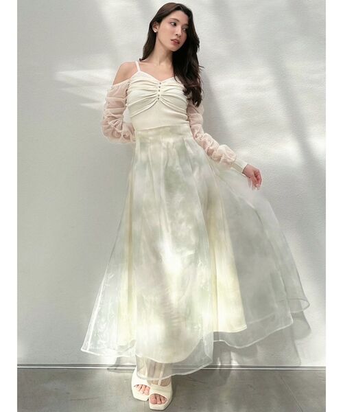 RESEXXY（リゼクシー）の「ポイントシアーニットトップス（ニット/セーター・レディース・ブルー/ブラック/アイボリー・FREE）」の11枚目の写真