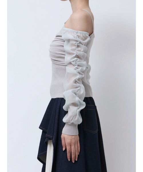 RESEXXY（リゼクシー）の「ポイントシアーニットトップス（ニット/セーター・レディース・ブルー/ブラック/アイボリー・FREE）」の19枚目の写真