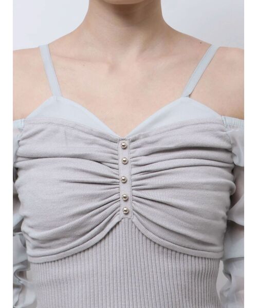 RESEXXY（リゼクシー）の「ポイントシアーニットトップス（ニット/セーター・レディース・ブルー/ブラック/アイボリー・FREE）」の21枚目の写真