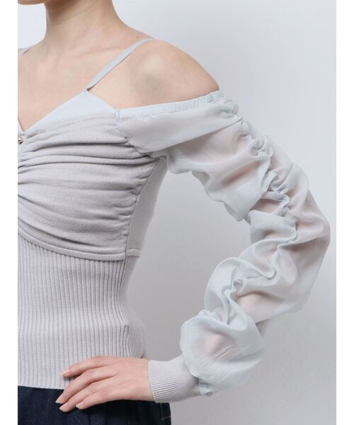 RESEXXY（リゼクシー）の「ポイントシアーニットトップス（ニット/セーター・レディース・ブルー/ブラック/アイボリー・FREE）」の22枚目の写真