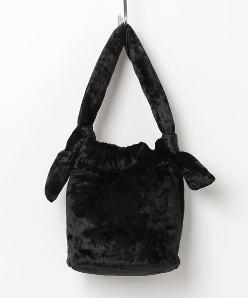 ROSE BUD（ローズバッド）の「ベロアギャザー巾着バッグ（ハンドバッグ・レディース・ブラック/ピンク・ONE SIZE）」の15枚目の写真