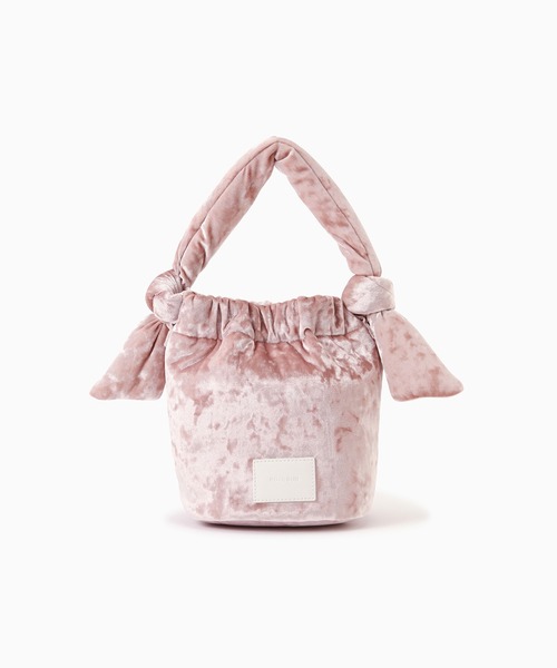 ROSE BUD（ローズバッド）の「ベロアギャザー巾着バッグ（ハンドバッグ・レディース・ブラック/ピンク・ONE SIZE）」の8枚目の写真