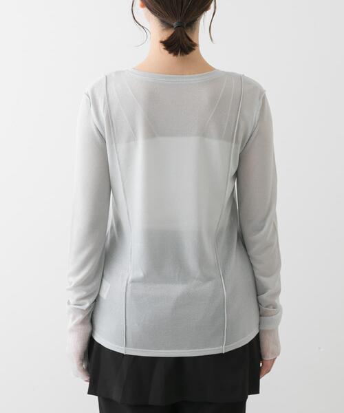 SENSE OF PLACE by URBAN RESEARCH(センスオブプレイスバイアーバンリサーチ)の「ラメシアーレイヤードトップ(Tシャツ/カットソー・レディース・イエロー/オフホワイト/グレー・ONE)」の17枚目の写真
