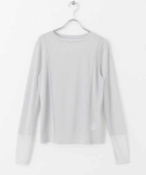 SENSE OF PLACE by URBAN RESEARCH(センスオブプレイスバイアーバンリサーチ)の「ラメシアーレイヤードトップ(Tシャツ/カットソー・レディース・イエロー/オフホワイト/グレー・ONE)」の15枚目の写真
