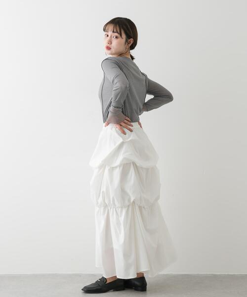 SENSE OF PLACE by URBAN RESEARCH(センスオブプレイスバイアーバンリサーチ)の「ラメシアーレイヤードトップ(Tシャツ/カットソー・レディース・イエロー/オフホワイト/グレー・ONE)」の7枚目の写真