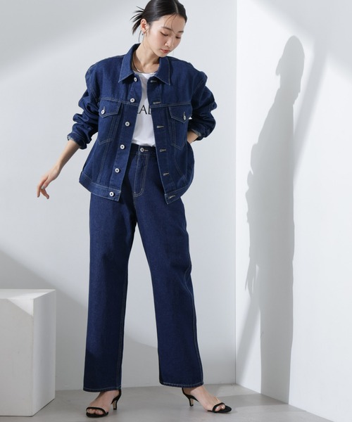 NANO universe（ナノユニバース）の「テーパードストレートデニムパンツ（セットアップ可）（デニムパンツ・レディース・ブルー/ダークネイビー・38/36）」の17枚目の写真