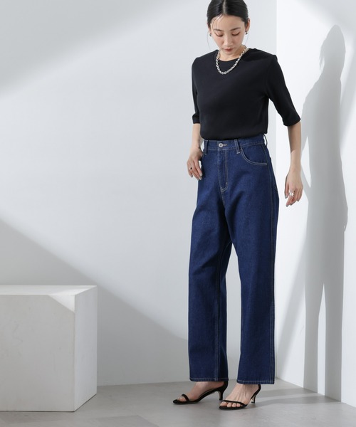 NANO universe（ナノユニバース）の「テーパードストレートデニムパンツ（セットアップ可）（デニムパンツ・レディース・ブルー/ダークネイビー・38/36）」の11枚目の写真