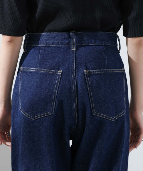 NANO universe（ナノユニバース）の「テーパードストレートデニムパンツ（セットアップ可）（デニムパンツ・レディース・ブルー/ダークネイビー・38/36）」の22枚目の写真