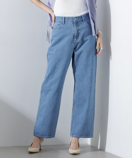 NANO universe（ナノユニバース）の「テーパードストレートデニムパンツ（セットアップ可）（デニムパンツ・レディース・ブルー/ダークネイビー・38/36）」の3枚目の写真