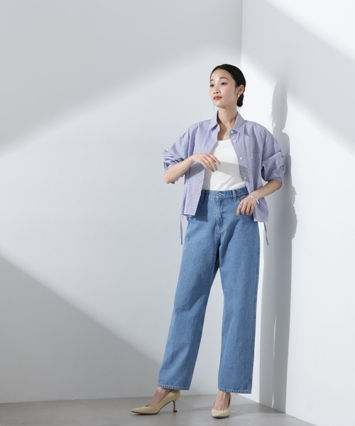 NANO universe（ナノユニバース）の「テーパードストレートデニムパンツ（セットアップ可）（デニムパンツ・レディース・ブルー/ダークネイビー・38/36）」の9枚目の写真