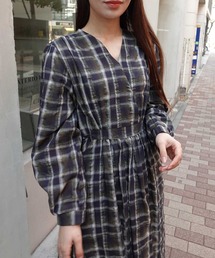 値下げ★CASA FLINE LINENイレヘム 半袖ワンピース カーサフライン CASA FLINE】LINENイレヘム半袖ワンピース（ワンピース）｜CASA