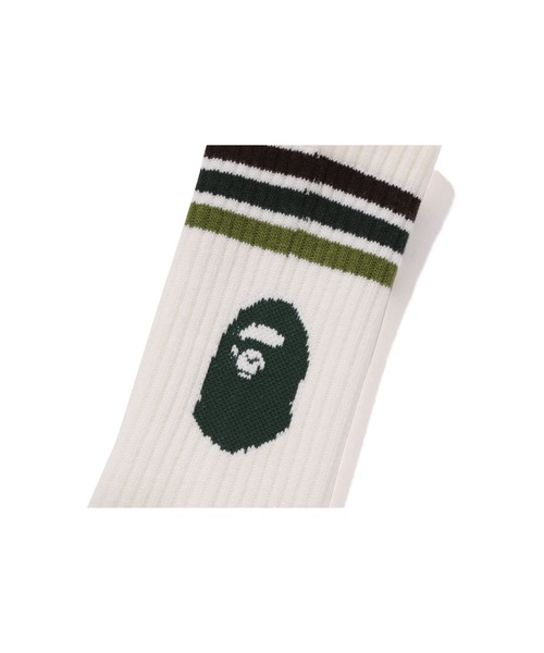 A BATHING APE(アベイシングエイプ)の「BAPE LINE SOCKS(ソックス/靴下・メンズ・グリーン/ブルー/ピンク・LARGE/MEDIUM)」の4枚目の写真