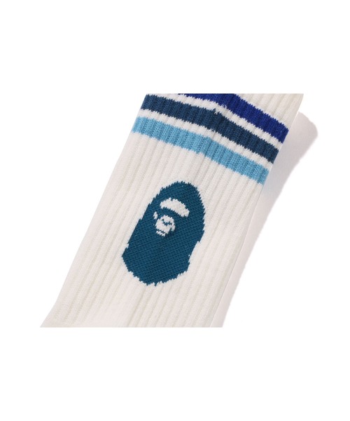 A BATHING APE(アベイシングエイプ)の「BAPE LINE SOCKS(ソックス/靴下・メンズ・グリーン/ブルー/ピンク・LARGE/MEDIUM)」の5枚目の写真