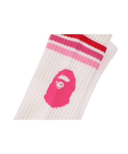 A BATHING APE(アベイシングエイプ)の「BAPE LINE SOCKS(ソックス/靴下・メンズ・グリーン/ブルー/ピンク・LARGE/MEDIUM)」の6枚目の写真