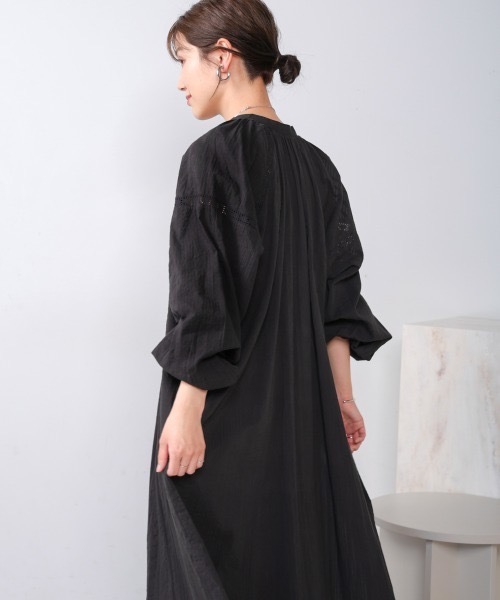 Bou Jeloud（ブージュルード）の「シアサッカーレース切替ワンピース（ワンピース・レディース・グレー系その他/ブラック・MEDIUM）」の11枚目の写真