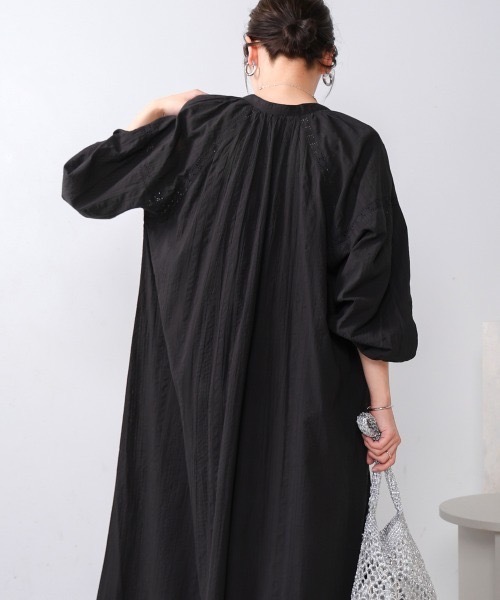 Bou Jeloud（ブージュルード）の「シアサッカーレース切替ワンピース（ワンピース・レディース・グレー系その他/ブラック・MEDIUM）」の14枚目の写真