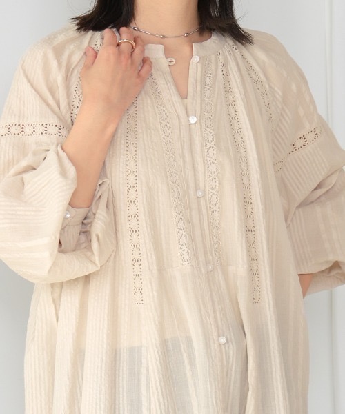 Bou Jeloud（ブージュルード）の「シアサッカーレース切替ワンピース（ワンピース・レディース・グレー系その他/ブラック・MEDIUM）」の18枚目の写真