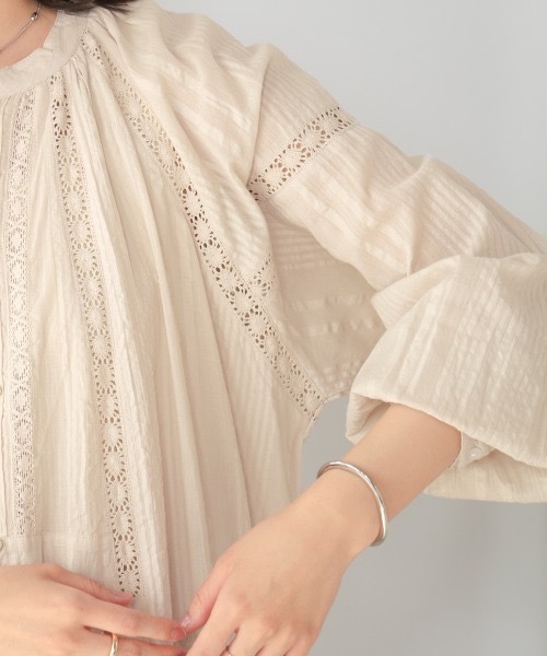 Bou Jeloud（ブージュルード）の「シアサッカーレース切替ワンピース（ワンピース・レディース・グレー系その他/ブラック・MEDIUM）」の19枚目の写真