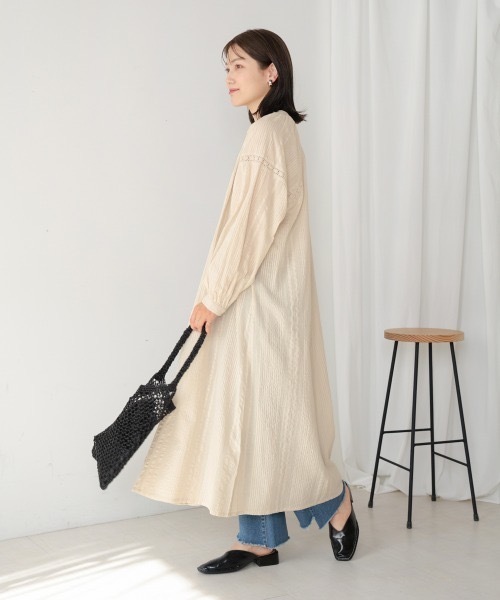 Bou Jeloud（ブージュルード）の「シアサッカーレース切替ワンピース（ワンピース・レディース・グレー系その他/ブラック・MEDIUM）」の20枚目の写真