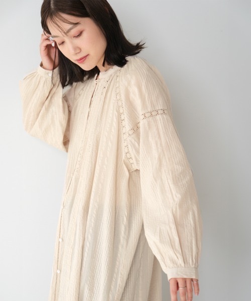 Bou Jeloud（ブージュルード）の「シアサッカーレース切替ワンピース（ワンピース・レディース・グレー系その他/ブラック・MEDIUM）」の21枚目の写真