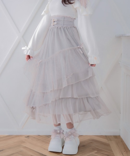 ROJITA(ロジータ)の「チュールティアードスカート(スカート・レディース・アイボリー/ブラック/ピンク/グレー・FREE)」の19枚目の写真