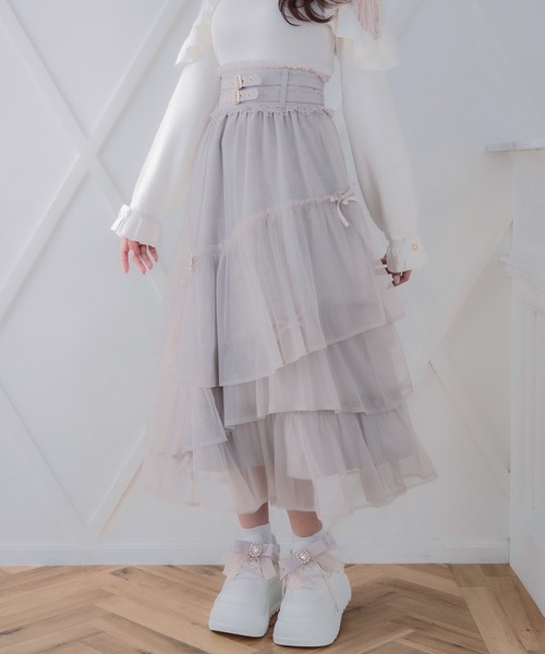 ROJITA(ロジータ)の「チュールティアードスカート(スカート・レディース・アイボリー/ブラック/ピンク/グレー・FREE)」の20枚目の写真