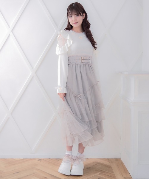 ROJITA(ロジータ)の「チュールティアードスカート(スカート・レディース・アイボリー/ブラック/ピンク/グレー・FREE)」の16枚目の写真