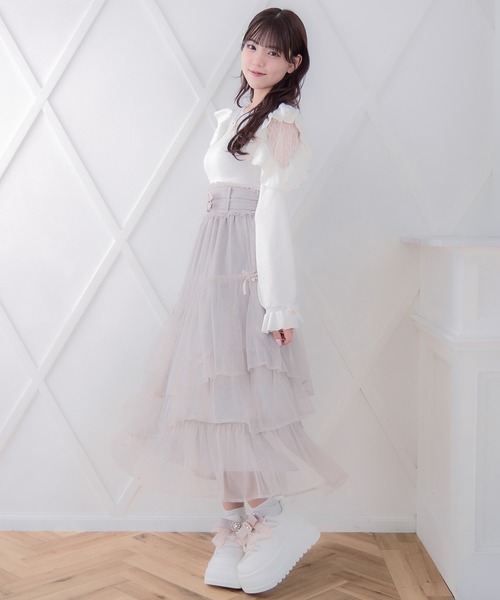 ROJITA(ロジータ)の「チュールティアードスカート(スカート・レディース・アイボリー/ブラック/ピンク/グレー・FREE)」の17枚目の写真