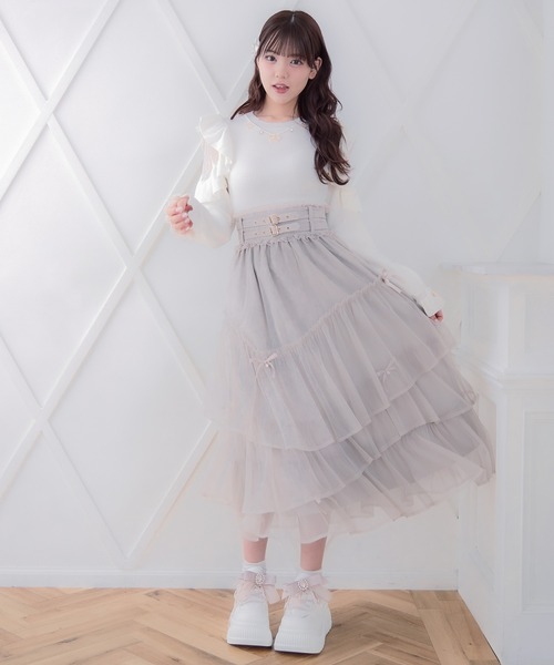 ROJITA(ロジータ)の「チュールティアードスカート(スカート・レディース・アイボリー/ブラック/ピンク/グレー・FREE)」の18枚目の写真