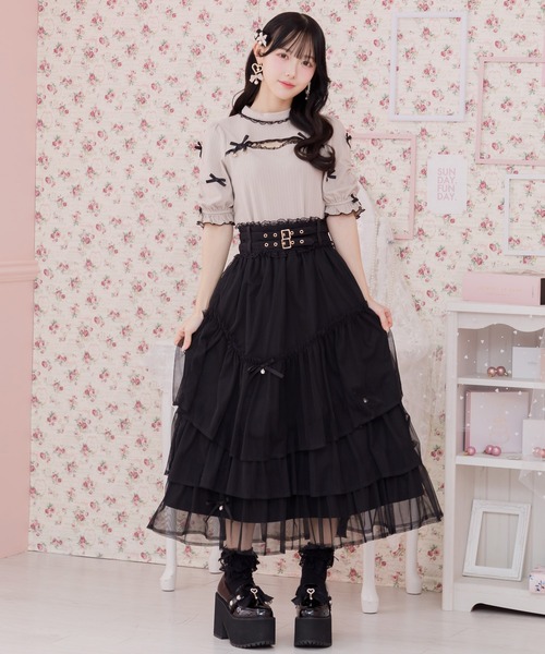 ROJITA(ロジータ)の「チュールティアードスカート(スカート・レディース・アイボリー/ブラック/ピンク/グレー・FREE)」の10枚目の写真