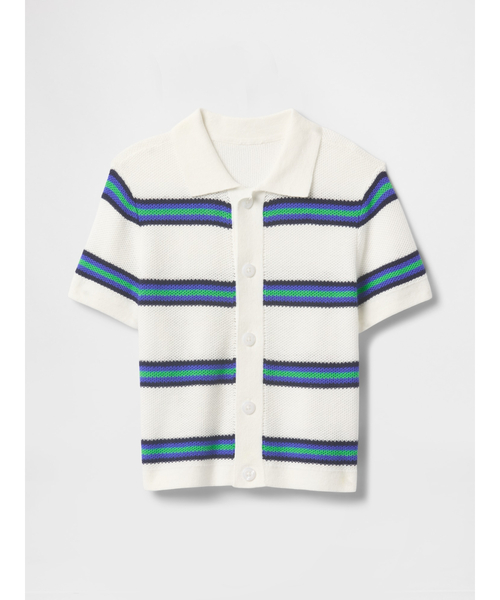 GAP(ギャップ)の「クロシェ カバナシャツ (幼児・ベビー)(カーディガン/ボレロ・キッズ・ブルー/オフホワイト・110cm/105cm/100cm/95cm/90cm/80cm/70cm)」の3枚目の写真