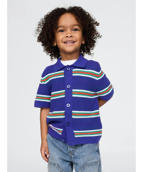 GAP(ギャップ)の「クロシェ カバナシャツ (幼児・ベビー)(カーディガン/ボレロ・キッズ・ブルー/オフホワイト・110cm/105cm/100cm/95cm/90cm/80cm/70cm)」の2枚目の写真