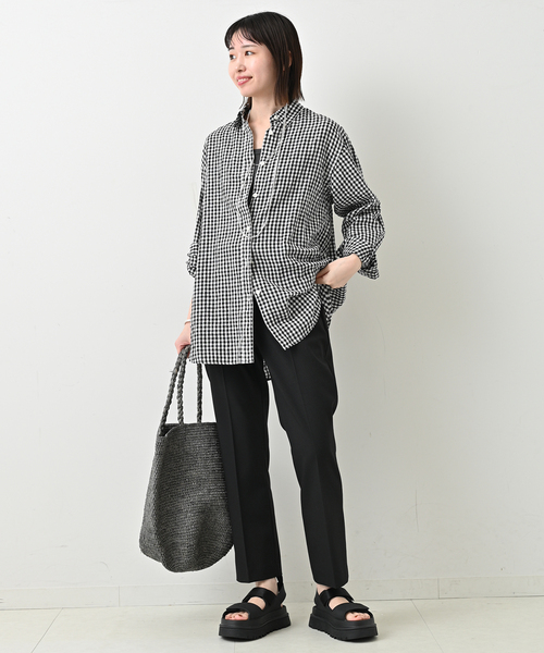 SLOBE IENA(スローブイエナ)の「《WEB・一部店舗限定》スティックパンツ(スラックス・レディース・ベージュ/ブラック・40/38/36)」の3枚目の写真