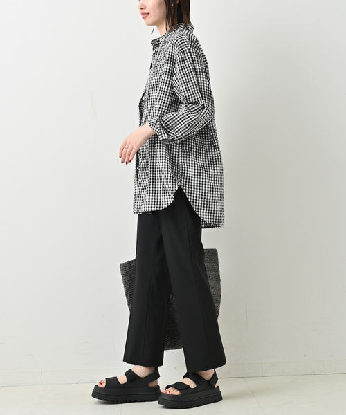 SLOBE IENA(スローブイエナ)の「《WEB・一部店舗限定》スティックパンツ(スラックス・レディース・ベージュ/ブラック・40/38/36)」の6枚目の写真