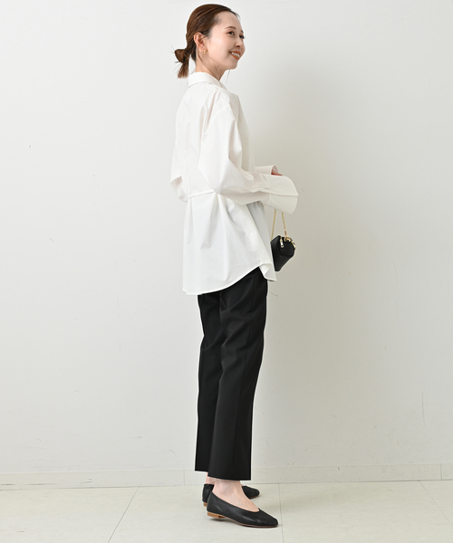 SLOBE IENA(スローブイエナ)の「《WEB・一部店舗限定》スティックパンツ(スラックス・レディース・ベージュ/ブラック・40/38/36)」の14枚目の写真
