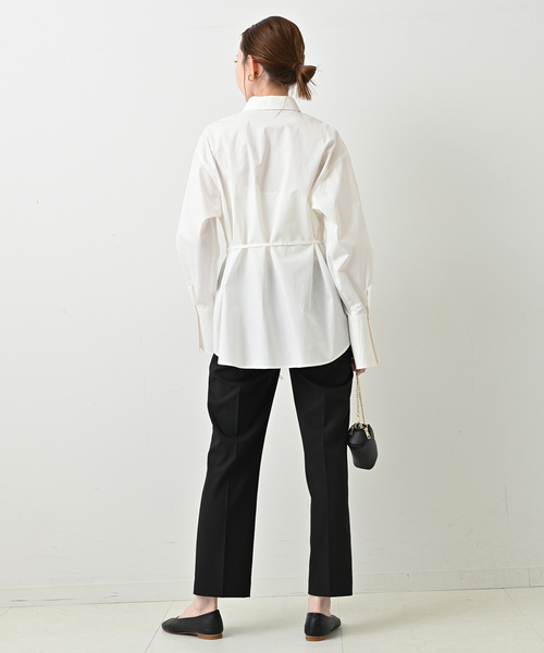 SLOBE IENA(スローブイエナ)の「《WEB・一部店舗限定》スティックパンツ(スラックス・レディース・ベージュ/ブラック・40/38/36)」の15枚目の写真