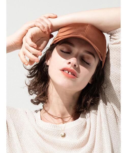 Lugnoncure(ルノンキュール)の「サテンキャップ《2025spring catalog item》(ハット・レディース・ネイビー/オレンジ/オフホワイト・F)」の1枚目の写真