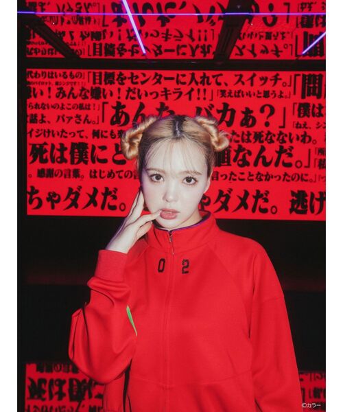 CALNAMUR（カルナムール）の「【エヴァンゲリオンコラボ】PLUGSUIT SWEAT（ブルゾン・レディース・ブルー/ホワイト/レッド/ピンク/パープル/ネイビー・FREE/X-LARGE）」の9枚目の写真