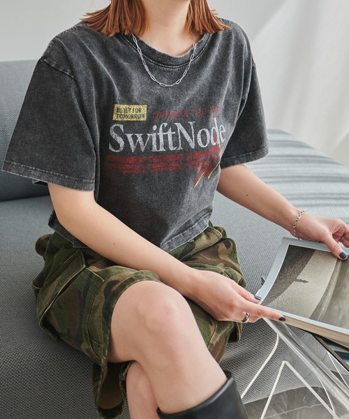 WEGO（ウィゴー）の「WEGO/ヴィンテージウォッシュグラフィックショートT（Tシャツ/カットソー・レディース・その他8/その他7/その他6/その他5/その他4/その他3/その他2/その他1・FREE）」の3枚目の写真