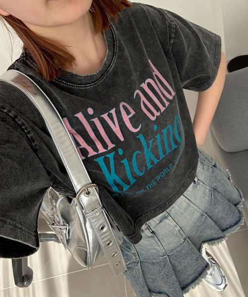 WEGO（ウィゴー）の「WEGO/ヴィンテージウォッシュグラフィックショートT（Tシャツ/カットソー・レディース・その他8/その他7/その他6/その他5/その他4/その他3/その他2/その他1・FREE）」の13枚目の写真