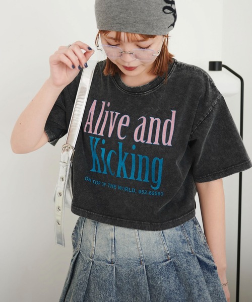 WEGO（ウィゴー）の「WEGO/ヴィンテージウォッシュグラフィックショートT（Tシャツ/カットソー・レディース・その他8/その他7/その他6/その他5/その他4/その他3/その他2/その他1・FREE）」の15枚目の写真